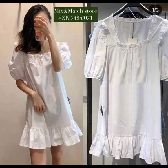 zara ruffled poplin dress